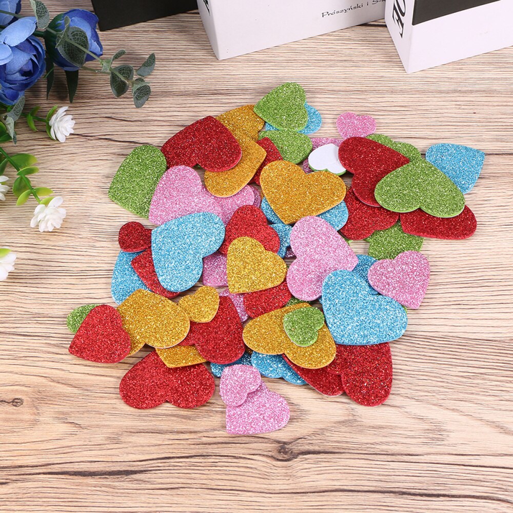 200Pcs Hart Vorm Sticker Foam Unieke Willekeurige Grootte Stickers Thuis Wall Decor Gebruik