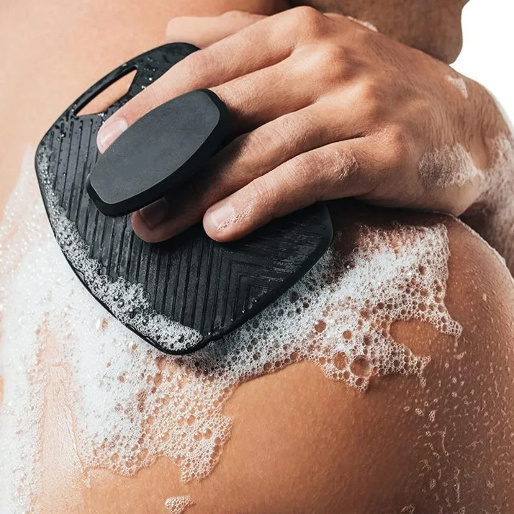 1 cepillo exfoliante de silicona suave, cepillo para frotar la espalda, cepillo limpiador de limpieza corporal, ducha, masaje suave, cepillo de baño, suministros de baño