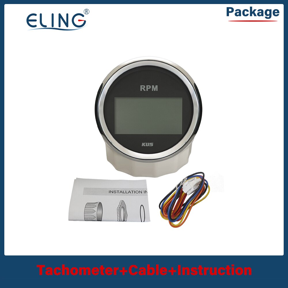 Kus 0-8000Rpm 85Mm Toerenteller Lcd Digitale Display Voor Auto Vrachtwagen Boot Tacho Gauge Met Urenteller waterdichte 12V 24V Marine