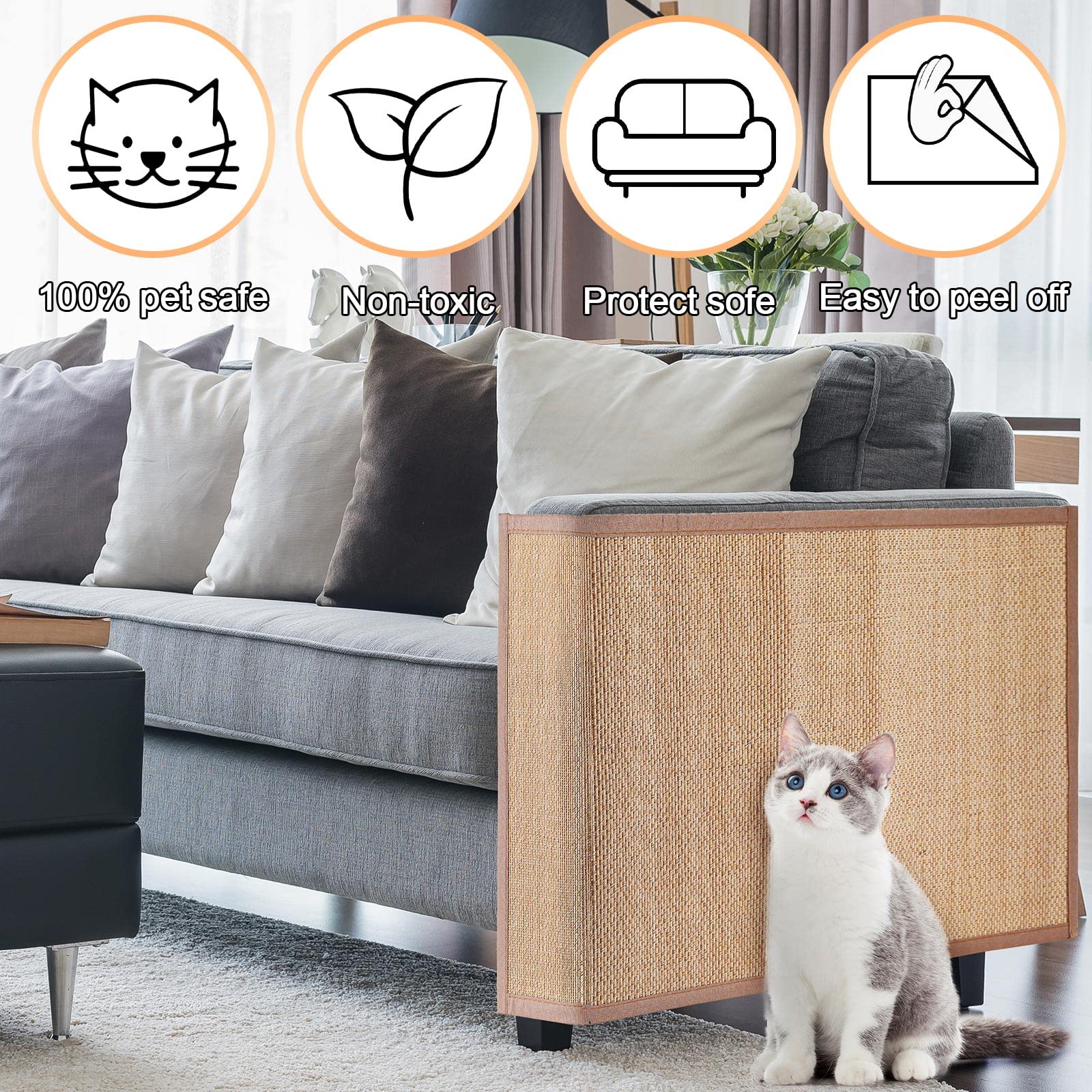 Kradsemåtte til katte, kradsetræ til katte, kradsetræ til katte, sofamåtter, møbelbeskytter