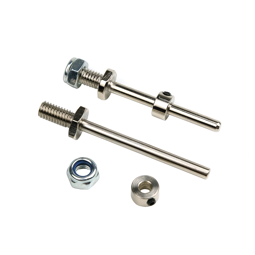 1 par de ejes de rueda, eje de acero con tuercas de tope de diámetro 3/4/5/MM, conjunto de tren de aterrizaje, repuestos de rosca M5/M6/M8 para modelo de avión RC