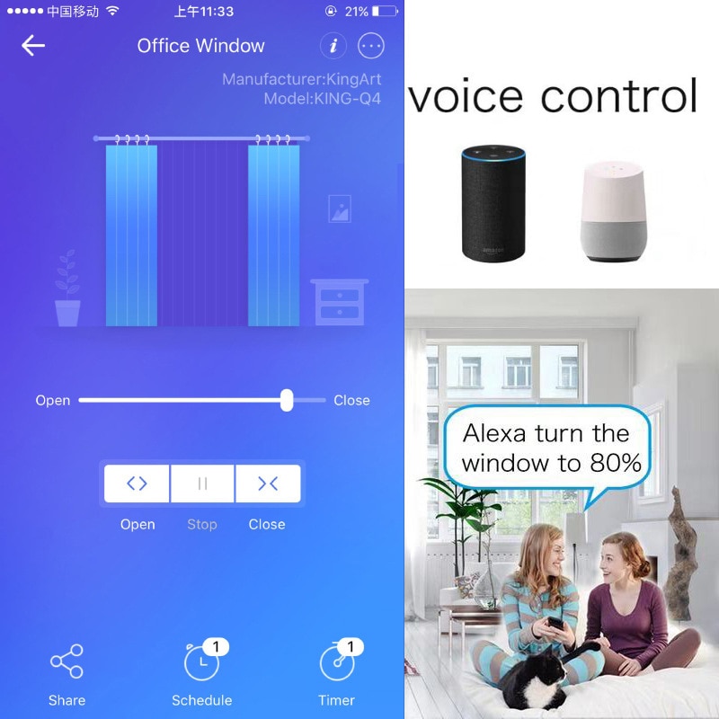 Cortinas persianas elétricas para smart home., cortinas com wifi e aplicativo tuya, controle de voz alexa, google home.
