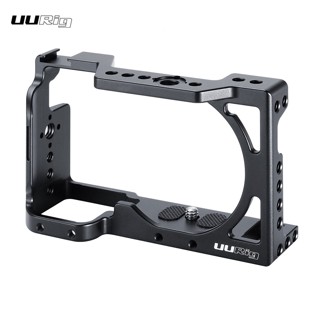 UURIG R008 Camera Cage Stabilizer accessories Housing Cage with Cold Shoe for Sony A6400 Microphone Fill Light Aluminum Alloy