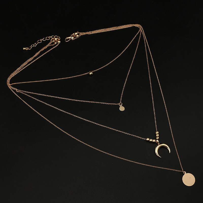 Gouden Zilveren Kleur Ketting Hangers Draaimomenten Voor Vrouwen Lange Moon Draaimomenten Veters Fluwelen Mode-sieraden