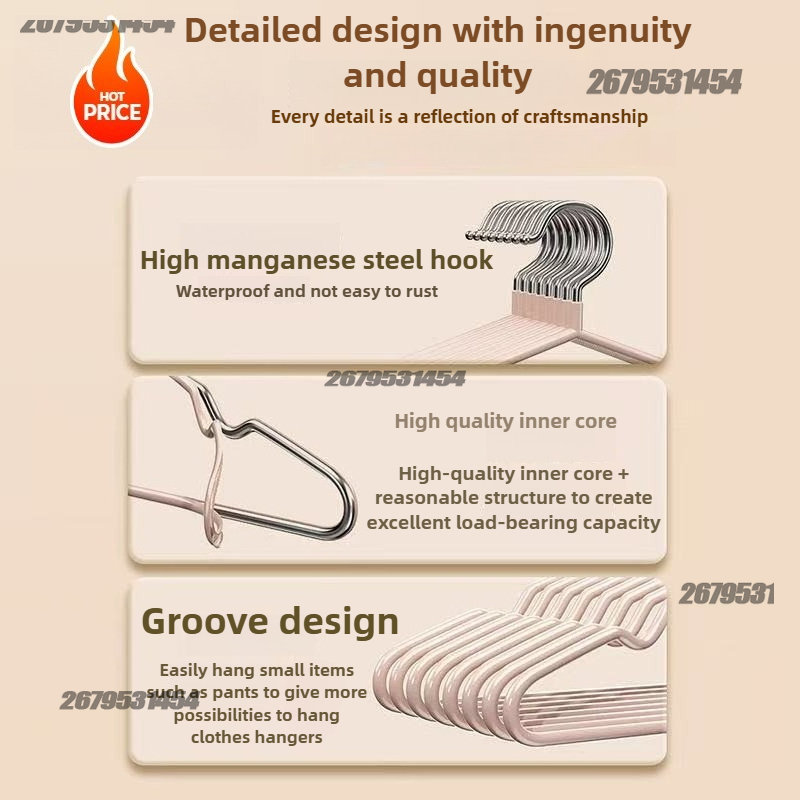 10 Stück rutschfeste KleiderbüGel-Garderobe, nicht abfärbende Kleidung für Höhle Heimgebrauch, rutschfeste Trocknung, Metall, dicke Aufbewahrung, Schlafzimmer, Kleiderschränke
