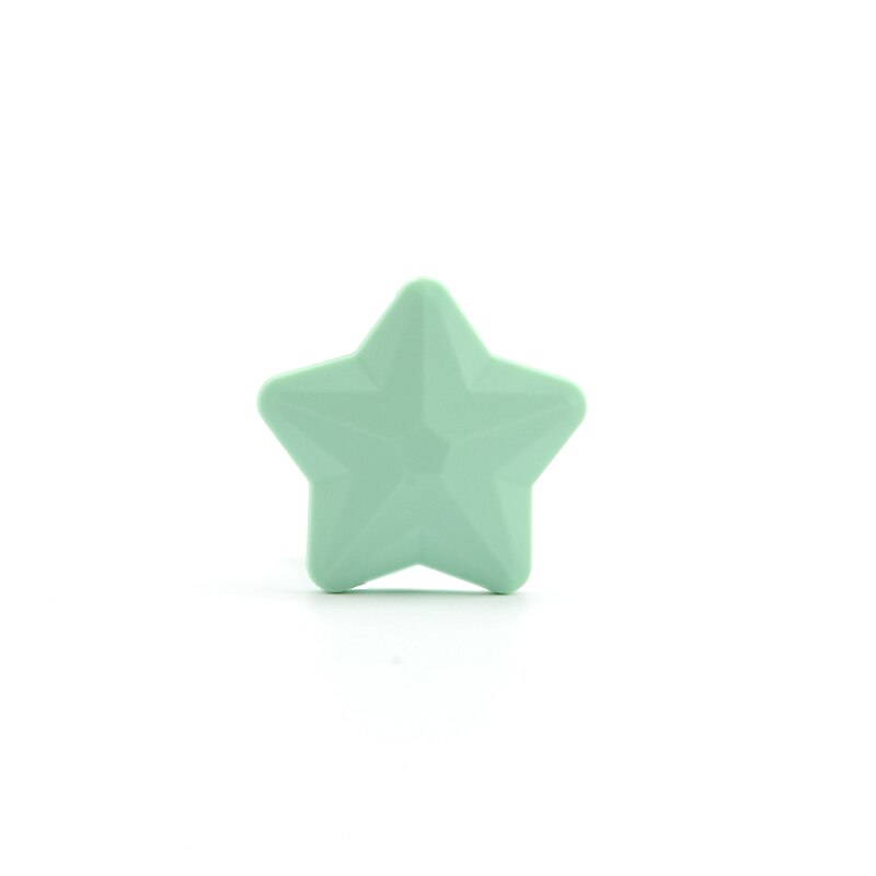 LOFCA 5pcs Star Silicone Beads Soft teether Star Shape BPAFREE Baby Diy Jewelry Bracelet Necklace and Pendant Making Oral Care: mint