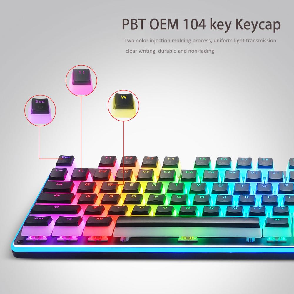 104 Key Pudding Keycaps OEM PBT Double Color Backlight Keycaps Universal Column For Ikbc Cherry MX Annie Mechanical Keyboard
