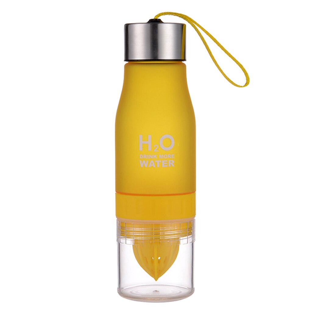 650Ml Citroen Water Flessen, Verwijderbare Citrus Druk Van De Bodem: YELLOW