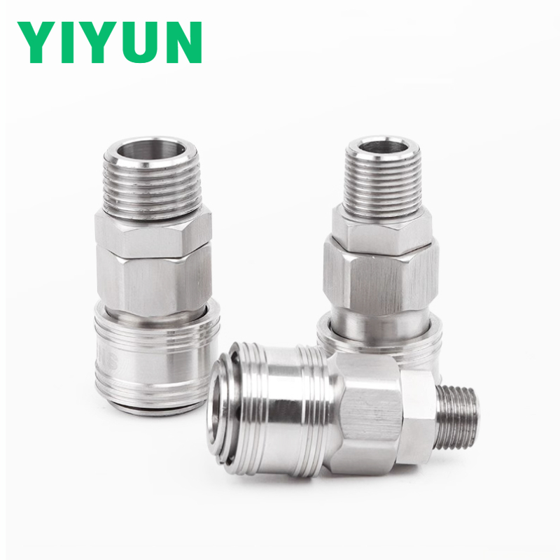 304 stk. rustfri stål pneumatisk fitting c-type kobling slange hurtigudløser kompressor stik  pp10 sp20 ph30 sh40 pm10 sm20 pf30