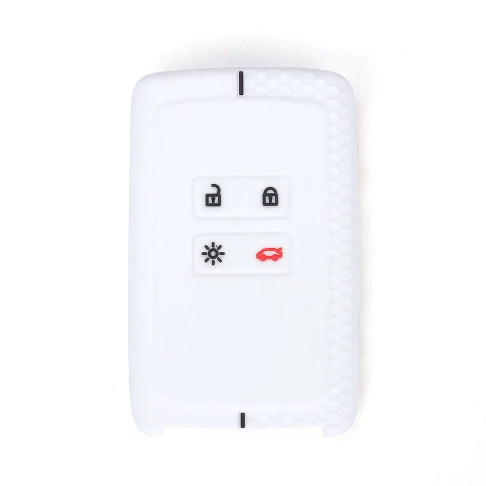 Silicone Car Key Cover Case for Renault Captur Megane Clio Zoe Koleos Talisman Espace Scenic 4 Arkana Dacia Sandero Card Key: WHITE