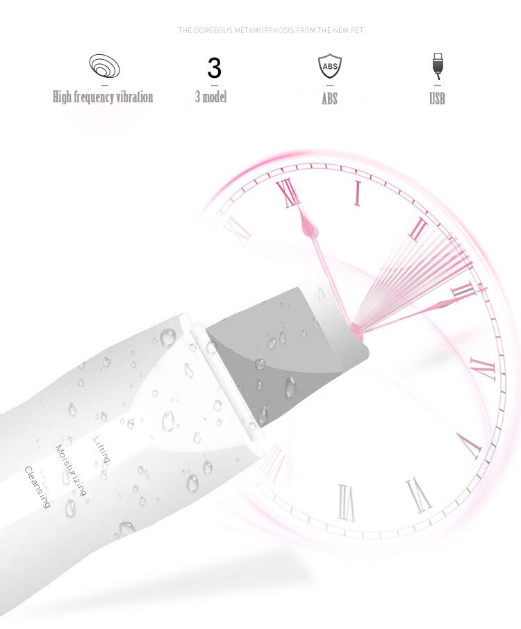Ultrasonic Skin Scrubber Deep Cleaning Face Scrubber Vibrating Facial Cleansing Skin Spatula Peeling Beauty Instrument Device