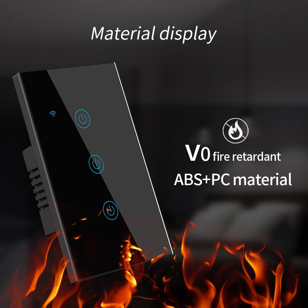 Smart Tuya Living Home WiFi Remote Control Wall Switch Voice Control Touch Sensor LED Light Switch Alexa Google Home 220V