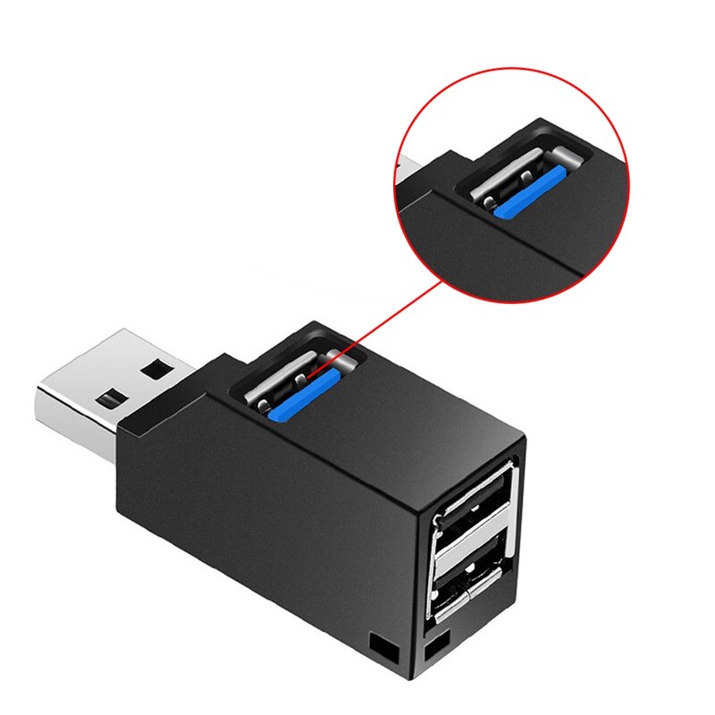 AAAJ-Mini 3-Port USB 3.0 Hub Multi-Port USB HUB Expansion Hub Splitter Adapter
