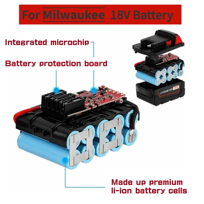 18V für Milwaukee m18 xc Ersatz-Lithium batterie 48-11-310 48-11-3100 48-11-3100 48-11-3100 48-11-22 400-22 400-20 411-22