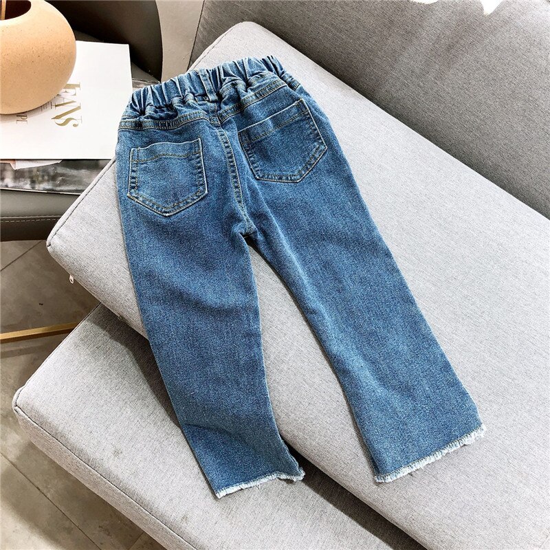 Gooporson Kids Jeans Girls Fall Broken Hole Sequins Denim Pants Korean Little Children Trousers Autumn Girl Costume