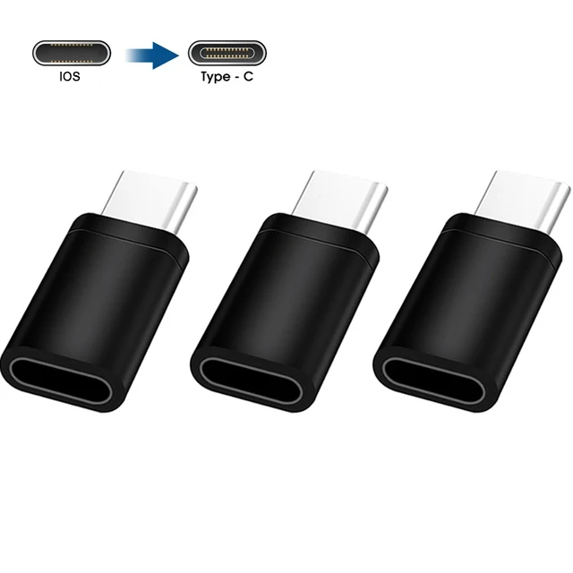 Adaptador Micro USB tipo C macho a IOS hembra, conector de sincronización de datos, convertidor de carga para Apple, teléfono móvil Android, adaptador de computadora portátil: YELLOW