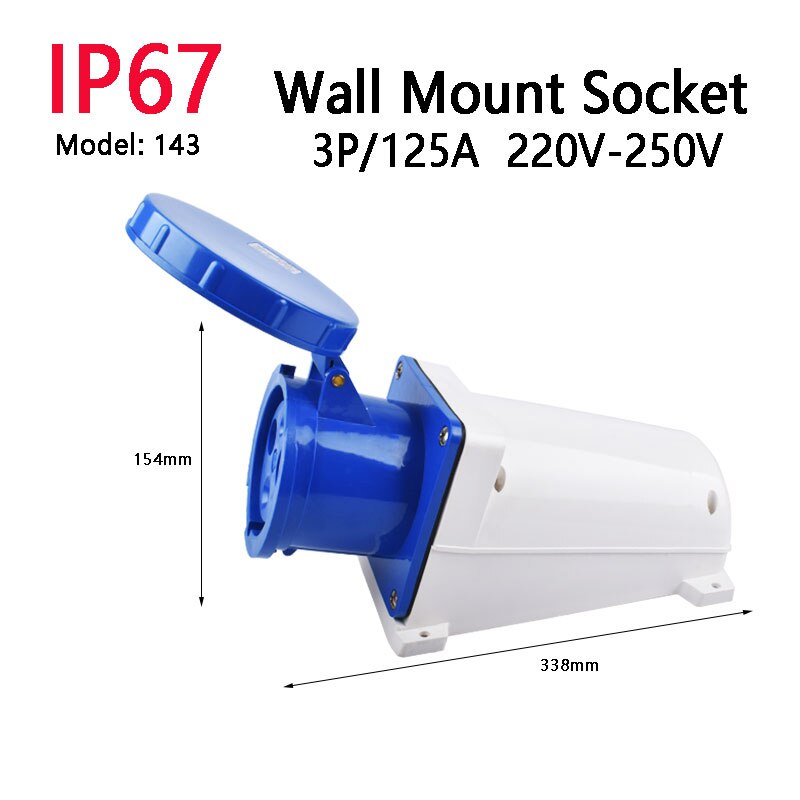 IP67 63A/125A Industrial Plug Socket 3P/4P/5P Waterproof Electrical Connector Power Connection Industrial Plug 220V 380V 415V