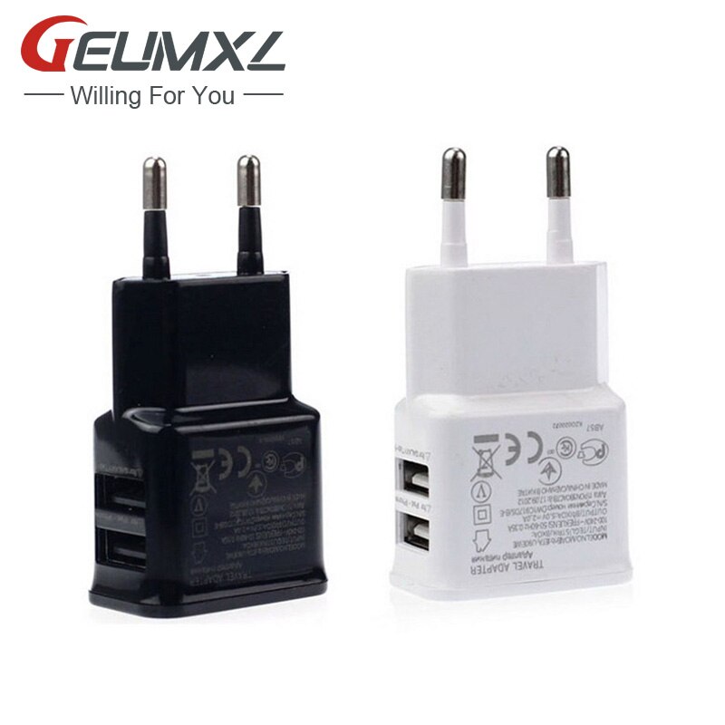 GEUMXL cargador de teléfono Usb de 5V 2A, enchufe europeo para viaje de pared para Huawei P10 P9 P8 Lite/Samsung Galaxy J5 S7 S6 Edge A5 A3 S5 S4