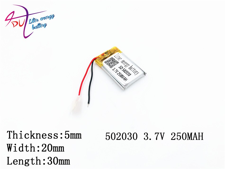 Batería de polímero de iones de litio, 502030, 052030, 3,7 V, 250 mah, productos de de la CE FCC, Certificación ROHS