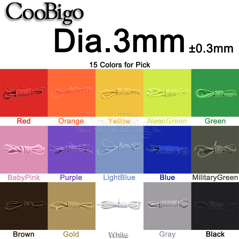 5 Meter 1 mm 2 mm 3 mm runde Gummibänder Bungee Schock Kabel elastisches Seil Gummiband Gurt Schnur Kordon Schnürsenkel Nähzubehör