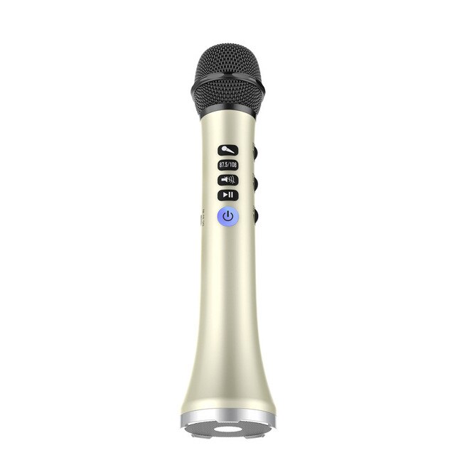 FELYBY Portable Wireless Bluetooth Karaoke Microphone Speaker 2-in-1 Handheld Sing/Recording Dynamic Car Microphone: Rose Gold