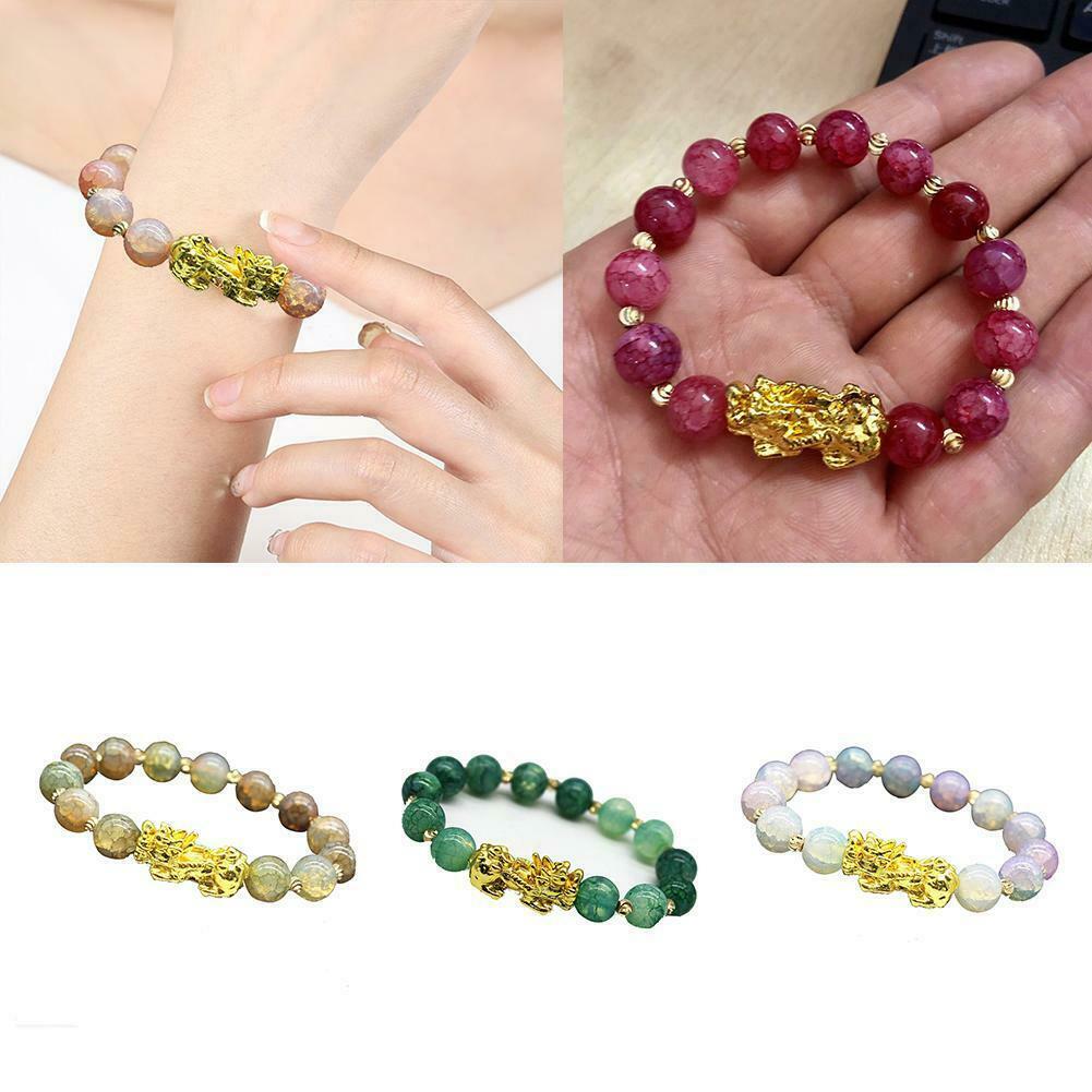 Contas de buda strand pulseira pixiu guardião corrente de pulso trazer sorte riqueza chinês fengshui sorte rico pulseira masculino