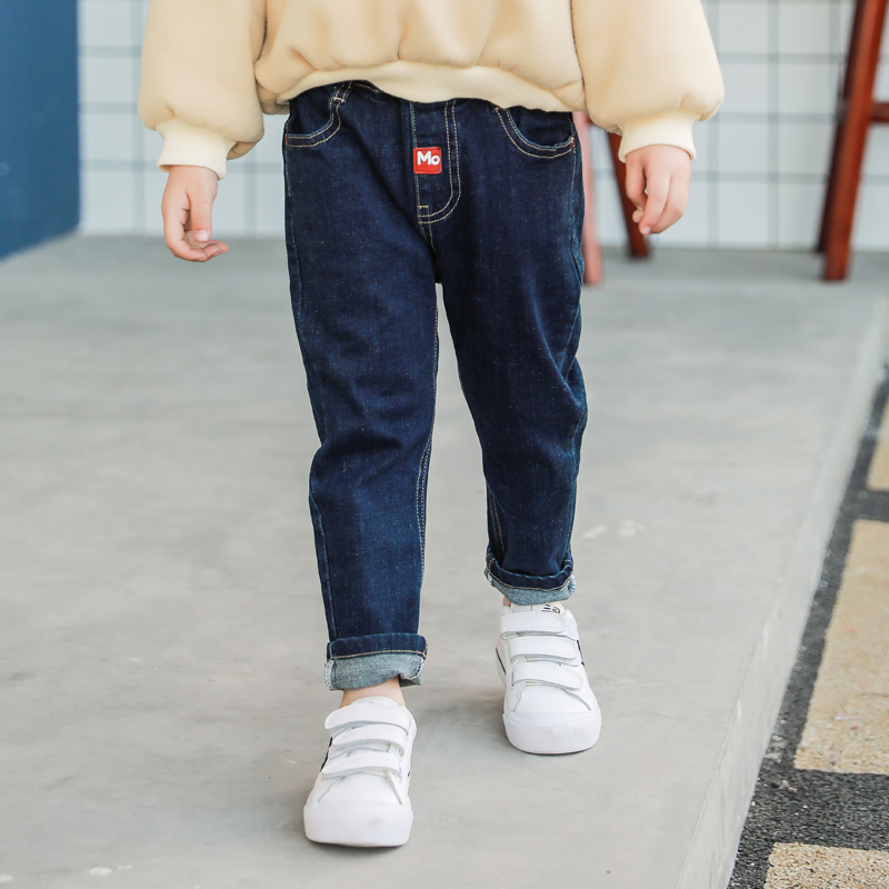 Småbørn børn drenge denimbukser stretch elastiske bukser jeans tøj baby pige og dreng 2-8t