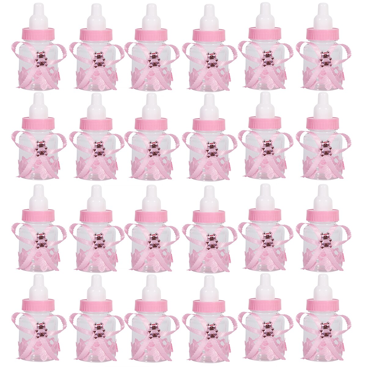 12 stuks babyshower chocolade fles doos doop verjaardag feest bedankjes bedankjes snoepdoos jongen meisje roze blauw: Roze 24 stuks