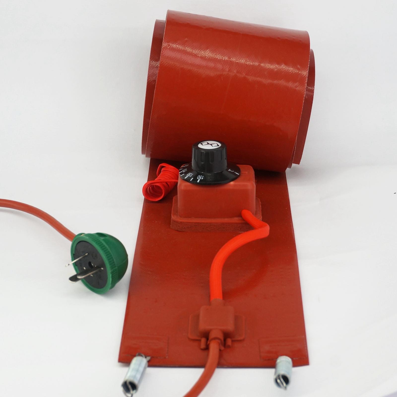 200 L(55 Gallon) 125x1740x1.6mm 1000W Flexible Silicon Band Drum Heater Blanket Oil Biodiesel Barrel Electrical Wires