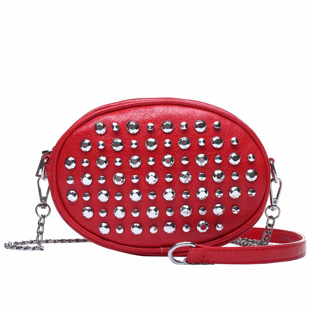 Crossbody-tasche Für Frauen Messemger Taschen Pu Leder Schulter Tasche Berühmte Dame Niet Kleine Geldbörse Handtasche Torebka: Rot