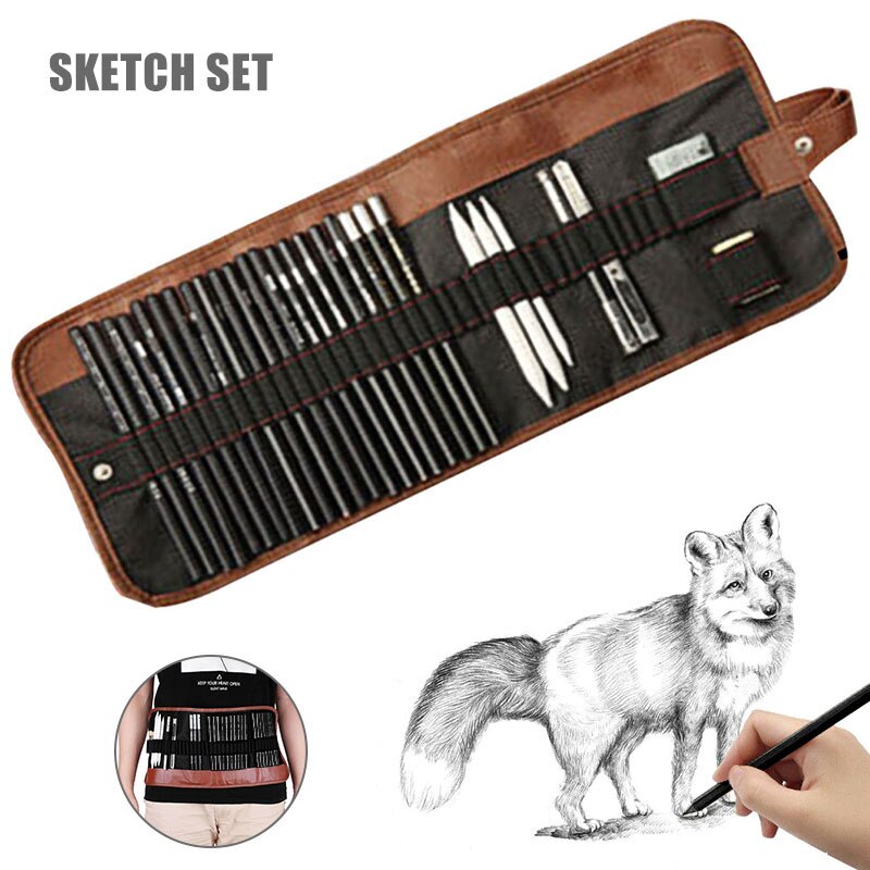 29pcs Pencil Set Sketching Drawing Art Tool Graphite Pencils Sketching Supplies TB