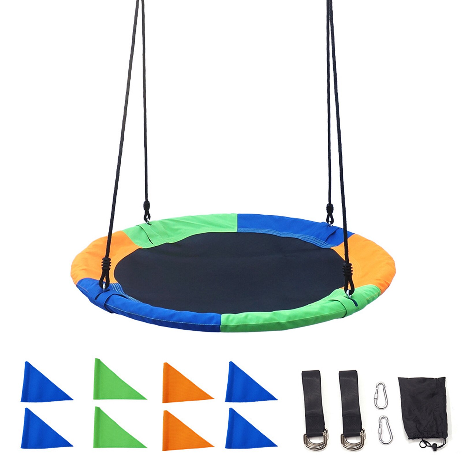 Altalena sospesa 100CM parco giochi per bambini all&#39;aperto altalena Set piattino ruota albero nido altalena corda volante altalena rotonda