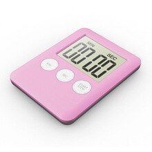 Digital LCD Waterproof Timer Shower Clock Bathroom Clock Wall Mounted: Pink