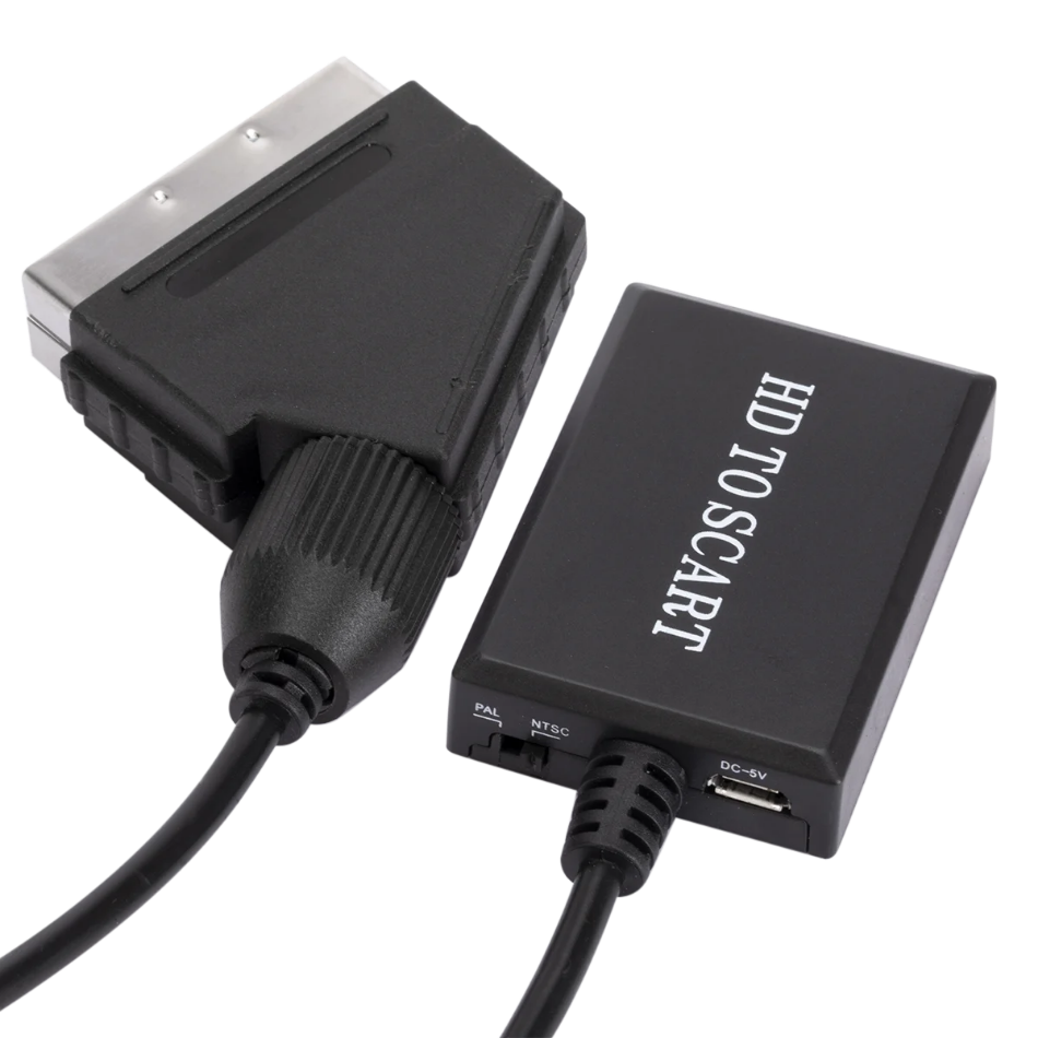 Adattatore convertitore Audio di lusso compatibile HDMI 1080P a SCART per TV HD DVD per cavo DC cielo scatola STB tappo e giocare a