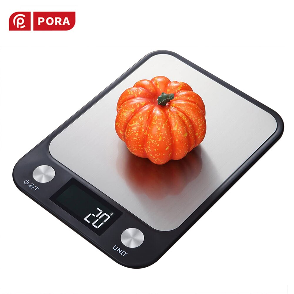 Digital mat/köksvåg ,22 lb 10 kg, känslig beröringsknapp, rostfritt stål matvikt elektronisk för matlagning bakning, svart