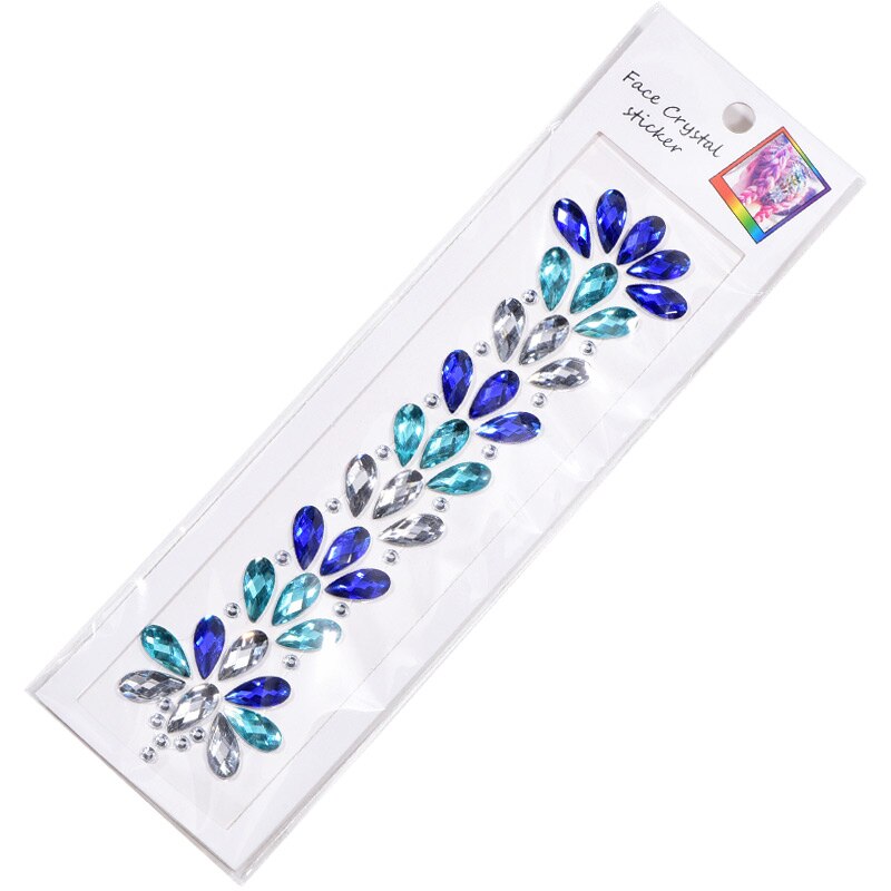 6 Sets Mode Lichtgevende Haar Stickers Gems Haar Body Tijdelijke Tattoos Haar Stickers Gems voor Maskerade Festival Partij B3886: F04