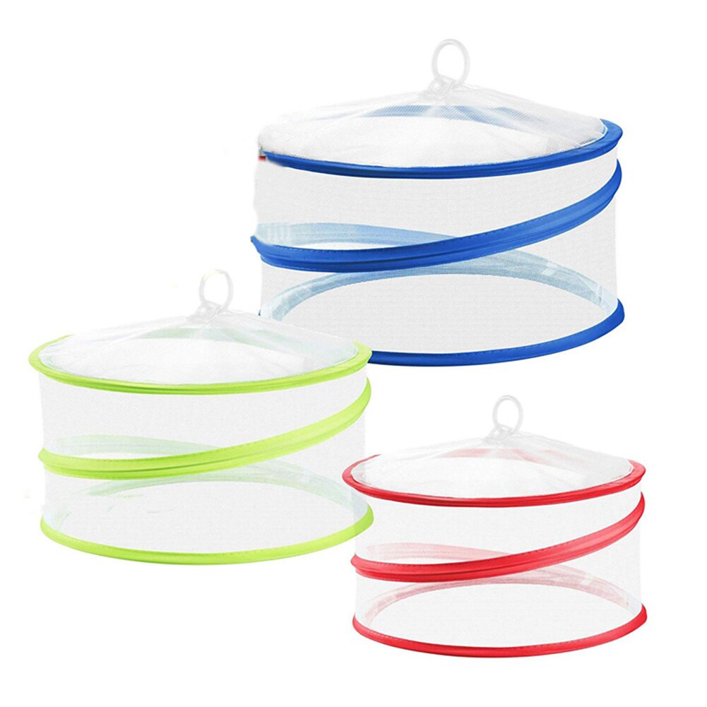 3PCS Food Cover Outdoor Collapsible Storage Round Shape Insect Prevention Kitchen Table Elastic Picnic Protectors Durable