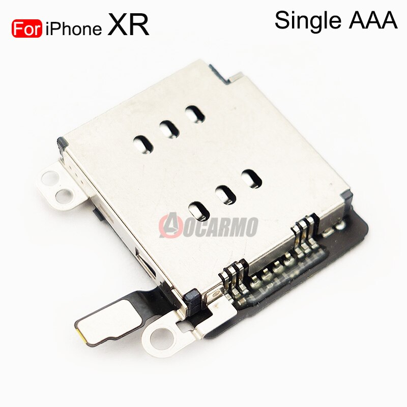 Aocarmo 5 sztuk/partia gniazdo karty Sim gniazdo gniazdo adapter złącze czytnik uchwyt przewód kabel dla iPhone XR części zamienne