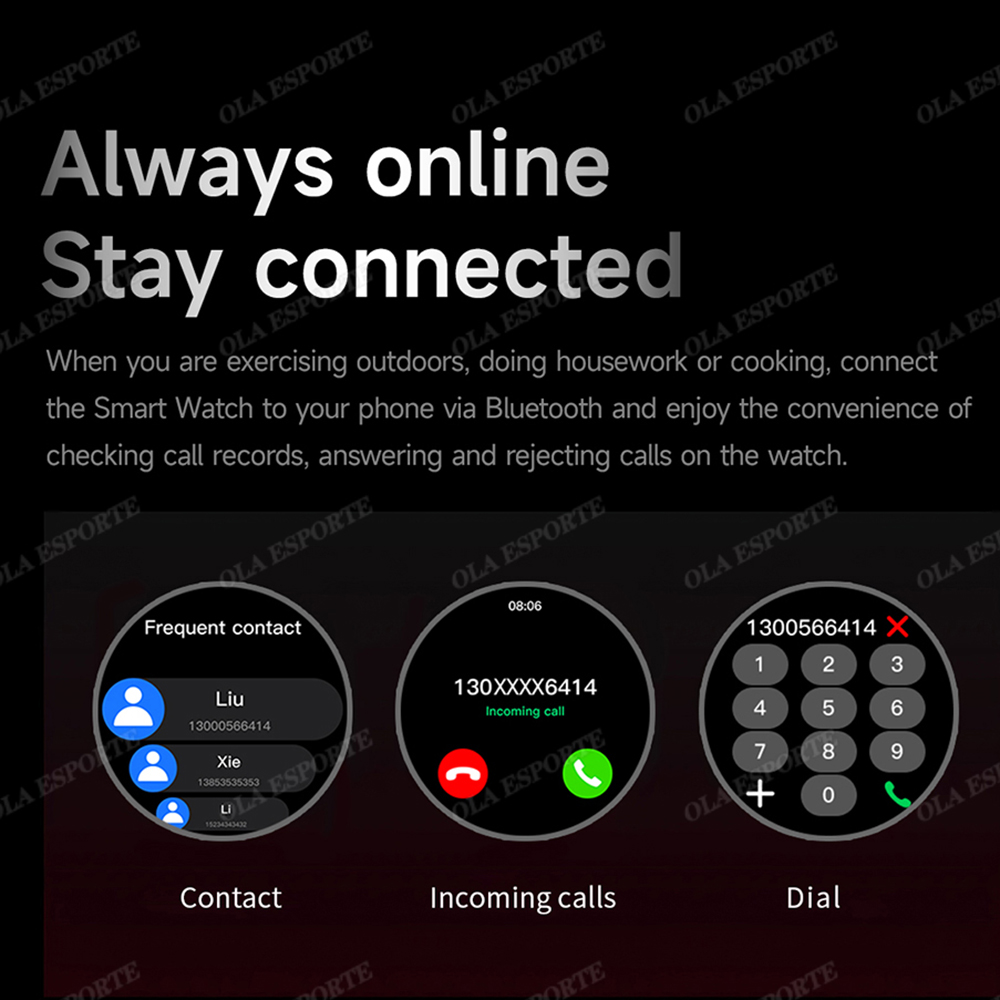 Novo relógio inteligente masculino 300mah bateria grande hd tela amoled chamada smartwatch feminino vários modos esportivos à prova dwaterproof água relógios esportivos