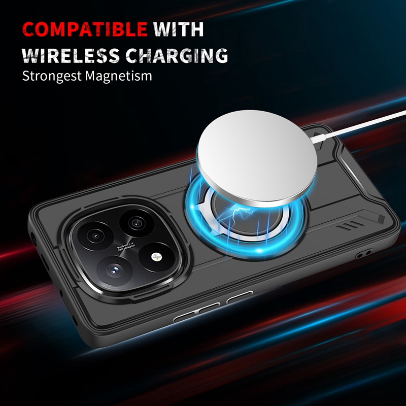 Magsafe – coque de chargement magnétique sans fil, étui de luxe pour Xiaomi Redmi Note 13 14 Pro 4G 5G Pro + Plus, Protection de caméra, housse PC