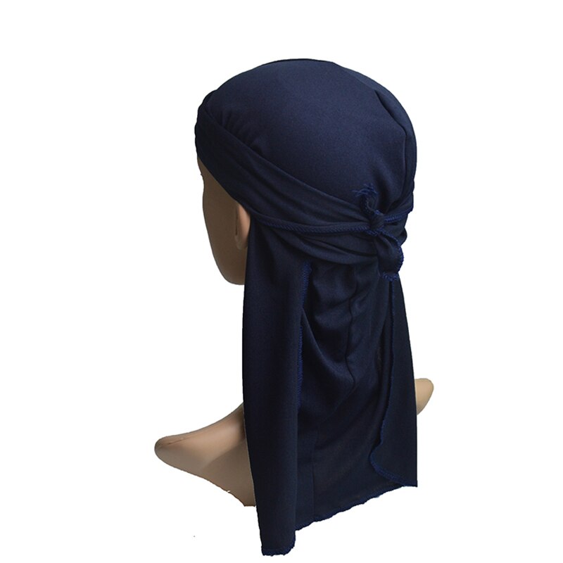 1pc mænds pandebånd elastisk fest lang blød justerbar biker hoved wrap kraniet cap spandex 6 farver behagelig: Flåde