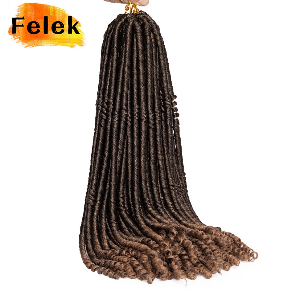 Faux Locs Crochet Braids Hair Synthetic Afro Dreadlocks Knotless Hook Dreads Ombre Braiding Hair Extensions For Women Curly Ends: 1Pcs/Lot