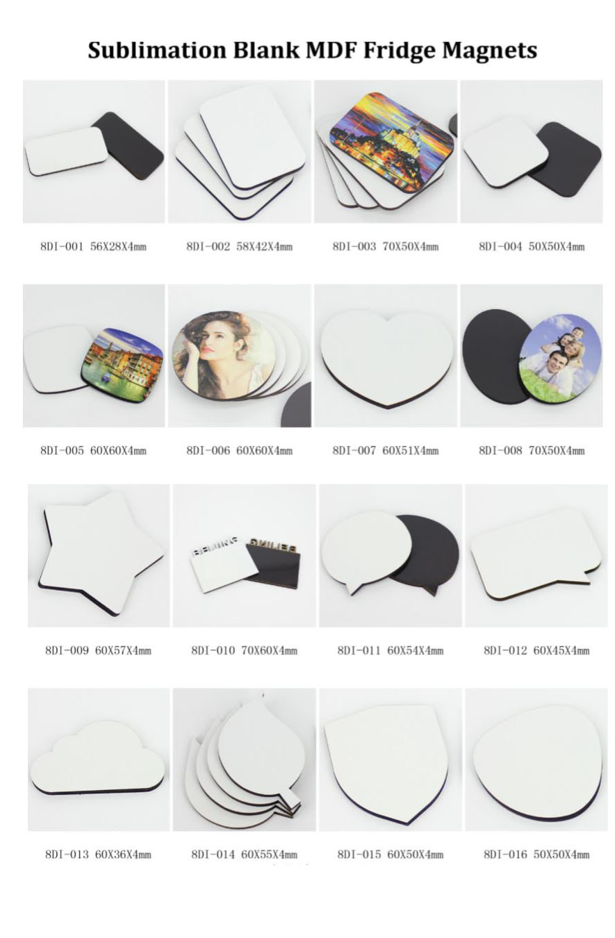 50pcs/lot sublimation blank DIY Fridge Magnets Woo... – Vicedeal