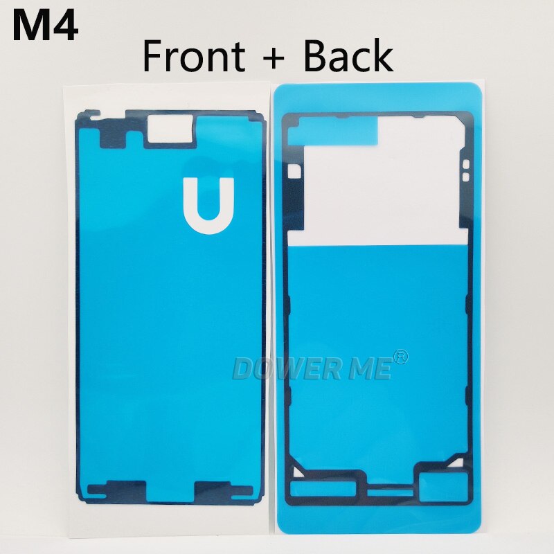 Dower meg front lcd-skjerm + bakdeksel vanntett teip-klistremerke til sony xperia  m4 aqua  e2303 e2333 e2353