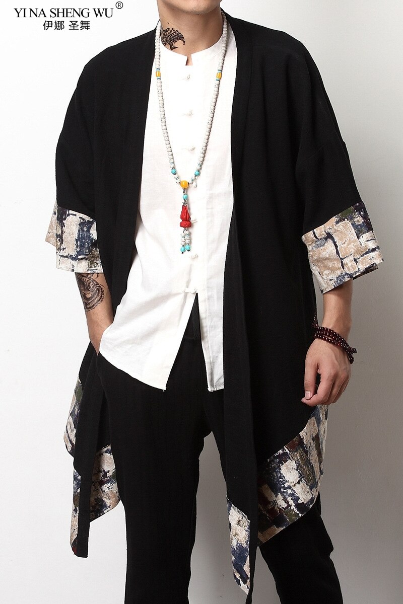 Kimono japonés cárdigan hombre Haori Yukata masculino disfraz de Samurai ropa Kimono chaqueta Kimono para hombre camisa Yukata Haori abrigo