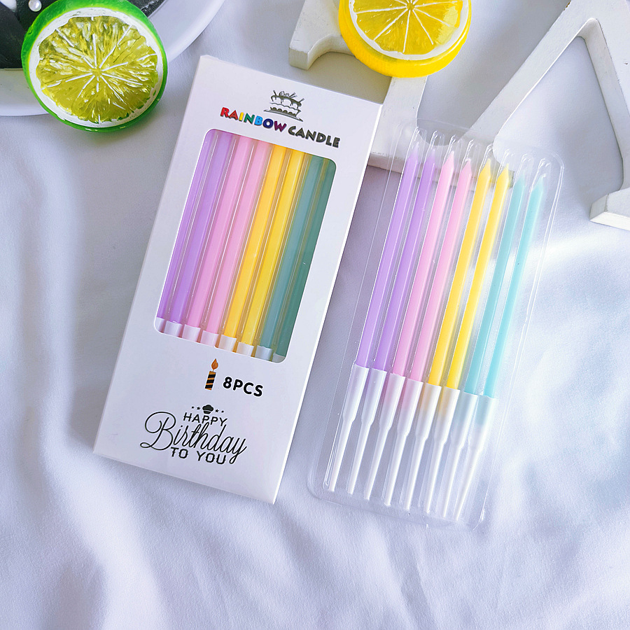 Straight-Rod Rainbow Crystal Pencil Candles - Ideal for Birthday/1st Birthday/Wedding, Party Cake Decor Birthday Candle: Default Title
