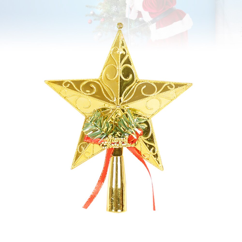 2 Stuks Gouden Kerstboom Topper Star Pentagram Treetop