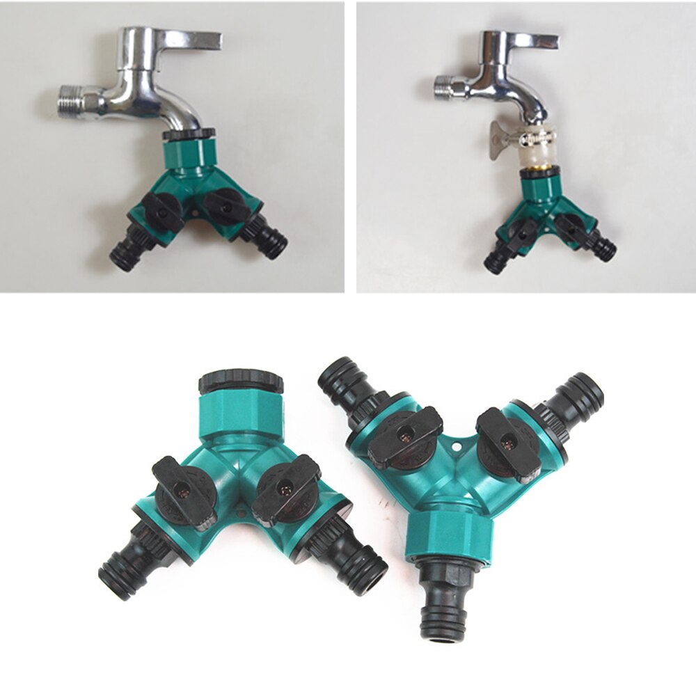 Faucet Y-Type Distribution Connection 2 Way Tap Water Splitter Garden Tap Irrigation Valve Hose Pipe Quick Connector Adapter