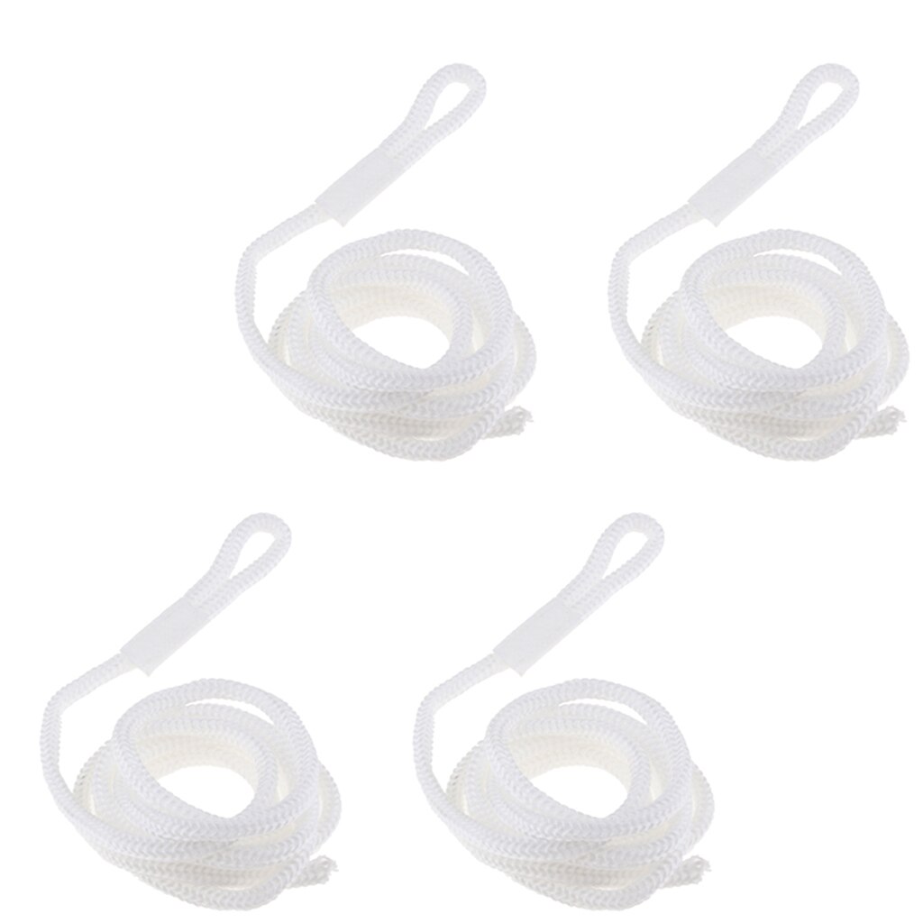 4 Pieces White Double Braid 1/4 INCH X 5 FT Boat Bumper Fender Lines Marine Docking Rope