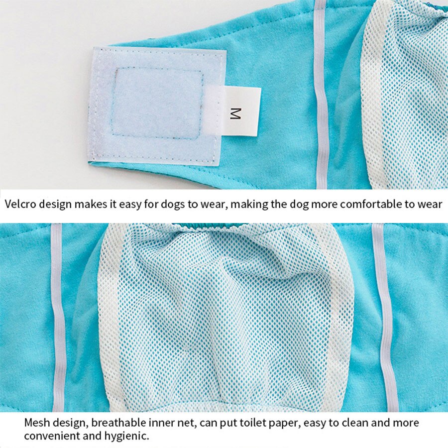 Dog Diaper Washable Durable Physiological Pants Diapers Soft Leak-proof Pants Magic Stickers Shorts Solid For Dogs Pet Underwear